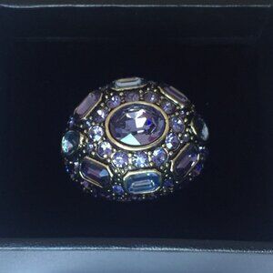 HEIDI DAUS SAY IT WITH STYLE PURPLE CRYSTALS RING, SZ. 7
